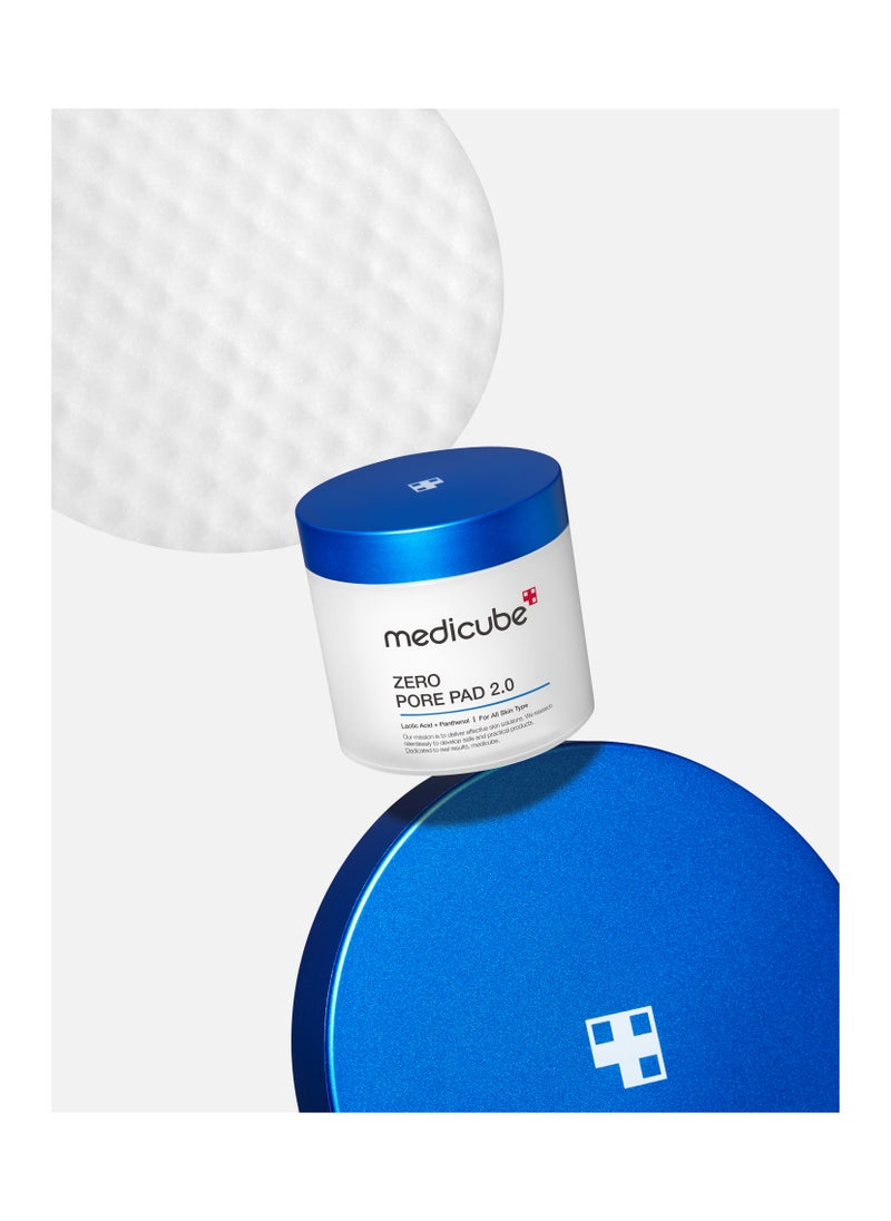 Medicube Zero Pore Pads  2.0 (70 Pads) -  Calming Toner Pads for Exfoliation, Minimizing Pores, and Blackhead Removal with PHA - Ideal for All Skin Types - Korean Skin Care