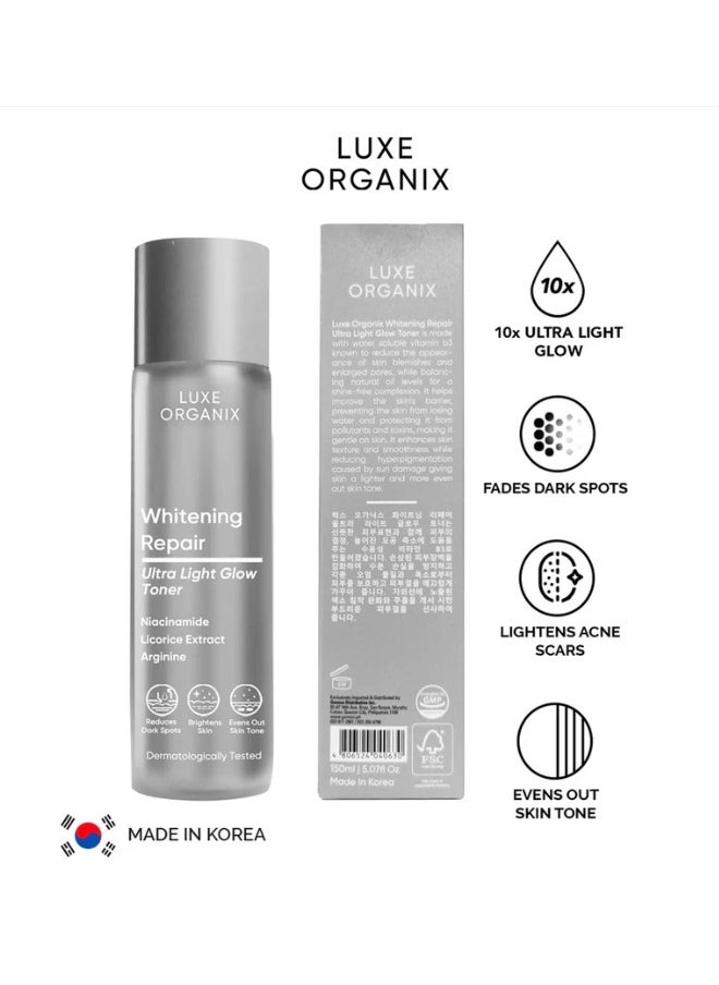 Luxe Organix Whitening Repair Essence Toner Niacinamide Licorice Extract 150ml