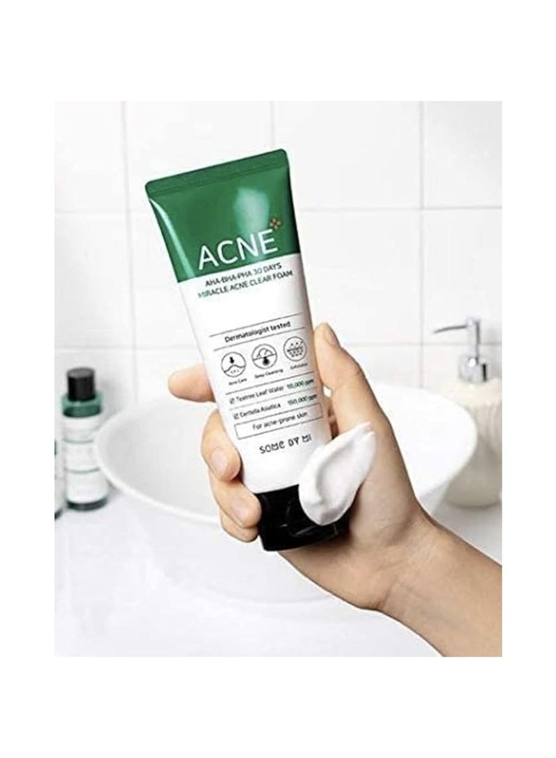 Aha Bha Pha 30 Days Miracle Acne Clear Foam - Made From Tea Tree Leaf Water For Acne Prone Skin - Daily Face Cleanser For Removing Sebum And Dead Cells 100ml