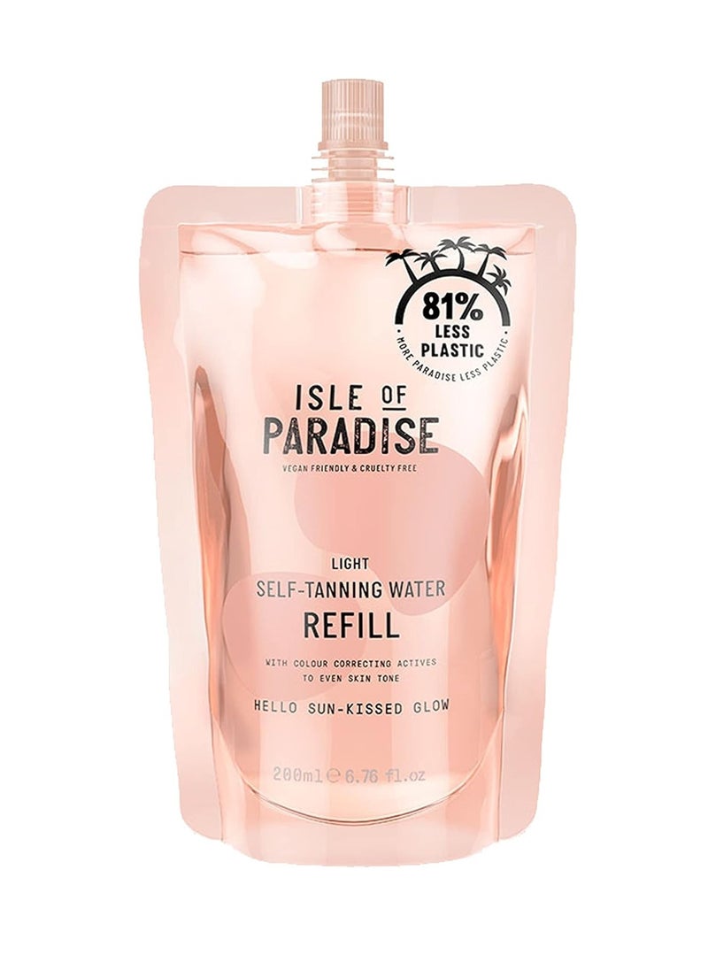 Isle of Paradise Self Tan Water Refill Peach 200 ml Hydrating Self Tanning Water Natural Ingredients and Vegan light