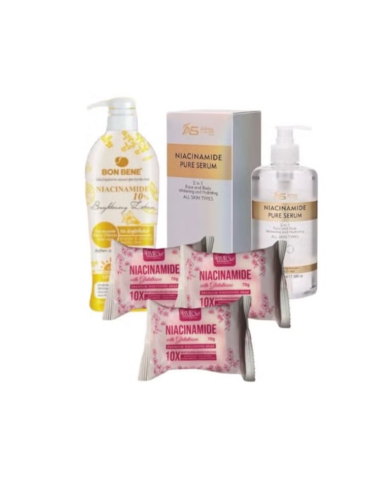 Bmrs soap 3pcs and niacinamide lotion and niacinamide pure serum combo set