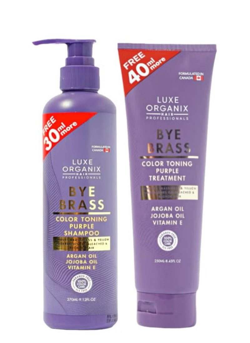 Luxe Organix bye brass purle shampoo and conditioner set