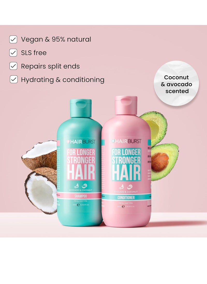 Shampoo and Conditioner Set SLS Free Hair Growth and Thickening Treatment for Women Coconut and Avocado Scented Suitable for All Hair Types Promotes Strong and Healthy Hair