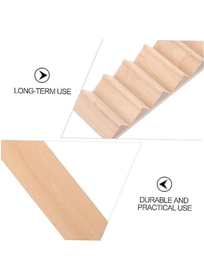 2pcs No Handrail Stairs Wooden Decor Tabletop Miniatures Mini House Mini House Staircase 1: 12 Scale Wooden Staircase Mini Doll House Decor Simulated Furniture Models Stairs Models