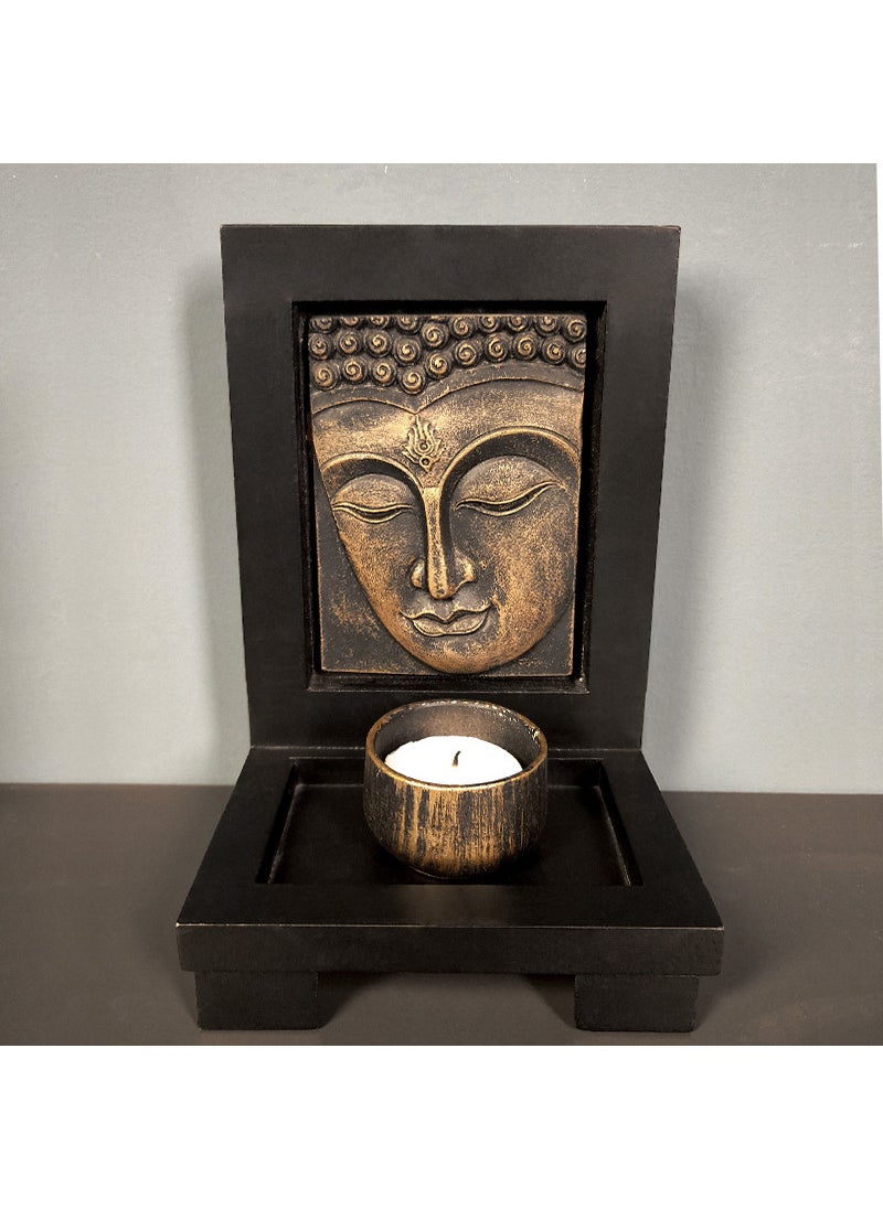 Southeast Asian Buddha Statue Candle Holder Resin Zen Home Decor FX-14B bronze