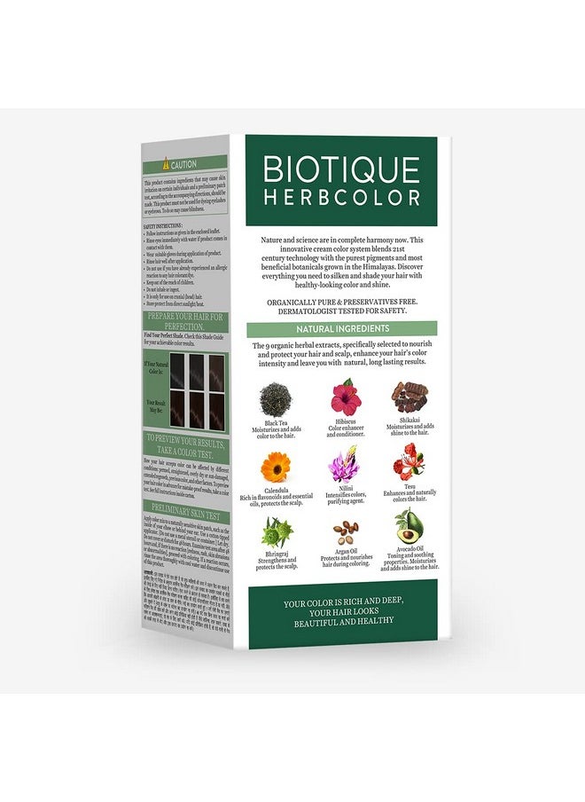 Biotique Bio Herbcolor 1N Natural Black, 50 g + 110 ml (Conditioning Color No Ammonia) I With 9 Organic Herbal Extracts I Last up to 26 Shampoo (4N Brown)