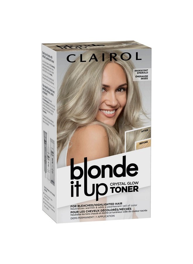 Clairol Blonde It Up Crystal Glow Toners Demi-Permanent Hair Dye, Iridescent Emerald Hair Color, Pack of 1