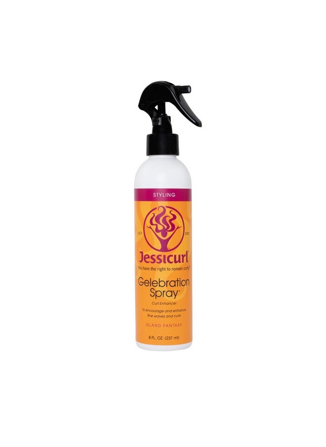 Jessicurl, Gelebration Spray, Island Fantasy, 8 Fl oz. Curl Enhancer for Fine Hair with Flaxseed Extract, Curl Styler for Wavy Hair, Curly Hair Products