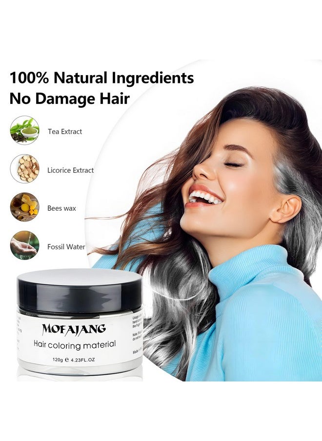 Temporary Hair Color Wax, White Hair Dye Natural Temporary Hairstyle Cream or Hairstyle Wax for Party, Cosplay, Date (Wihte)