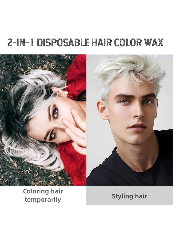 Temporary Hair Color Wax, White Hair Dye Natural Temporary Hairstyle Cream or Hairstyle Wax for Party, Cosplay, Date (Wihte)