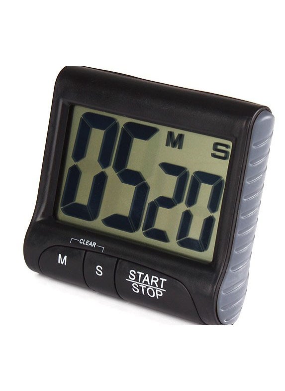 Multifunctional Digital Timer Large Screen Stopwatch for Kitchen and LabBlack Black