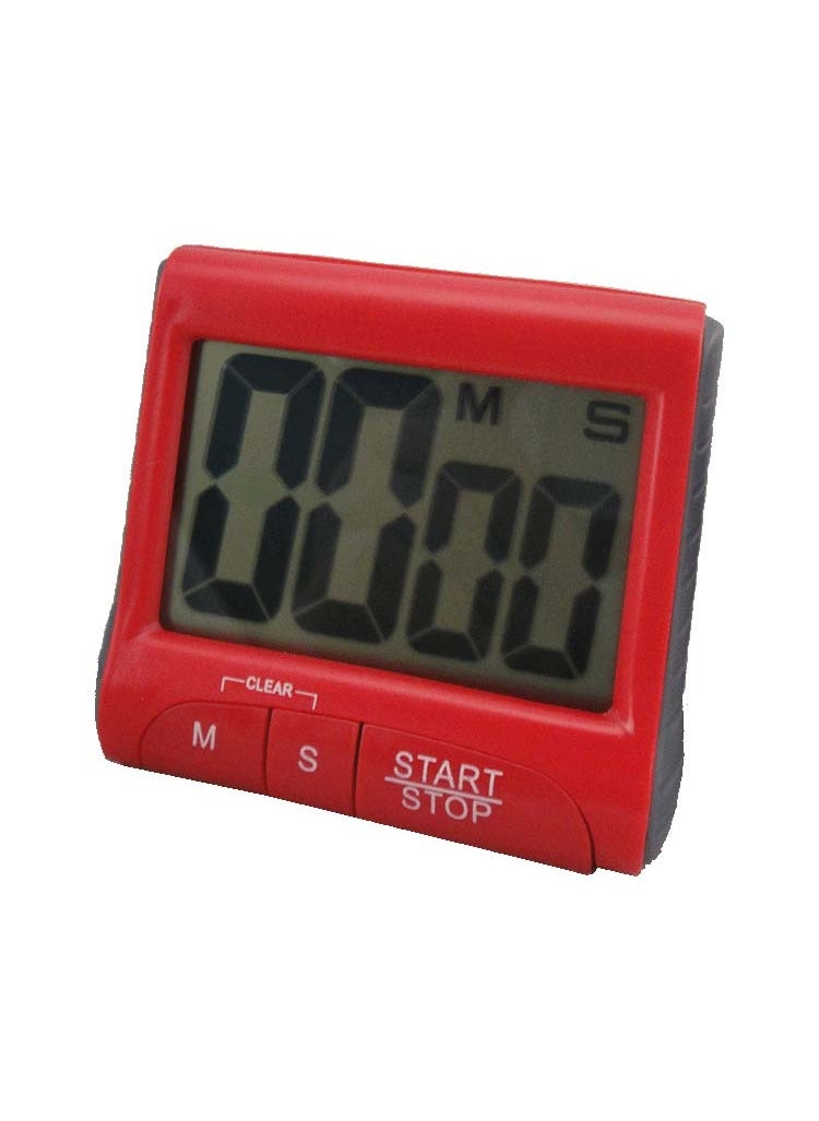 Multifunctional Digital Timer Large Screen Stopwatch for Kitchen and LabRed Red