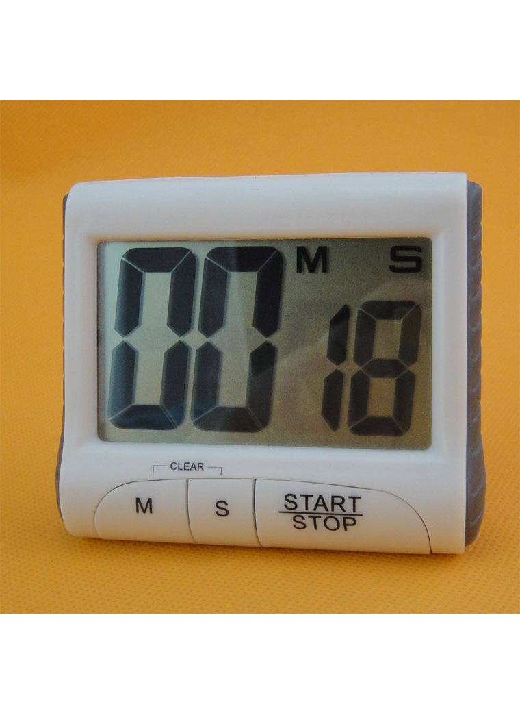 Multifunctional Digital Timer Large Screen Stopwatch for Kitchen and LabWhite White