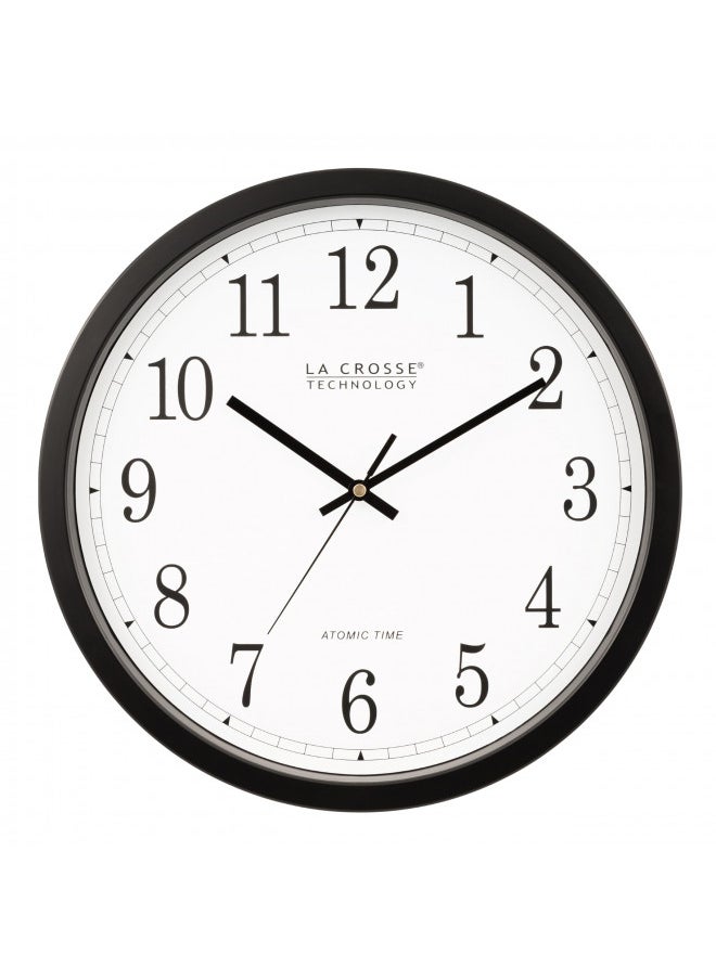 La Crosse Technology WT-3143A-INT 14-Inch Atomic Wall Clock, Black