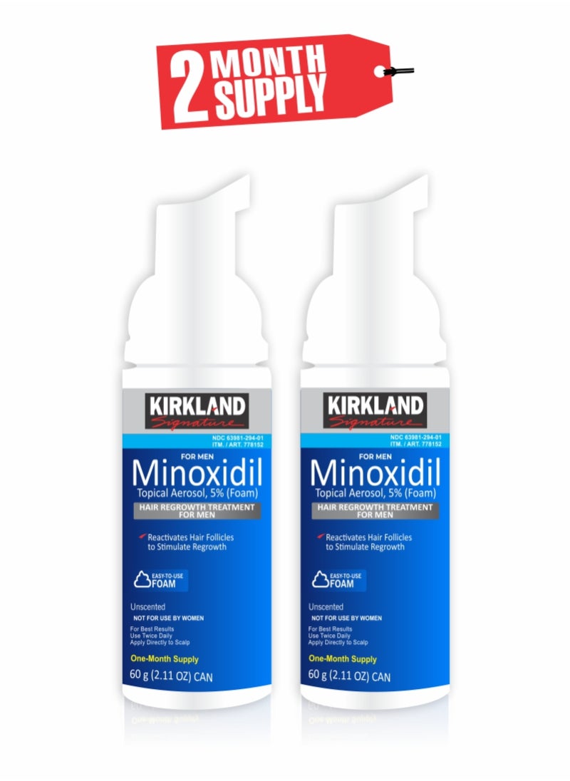 Minoxidil Blue Foam - Reactivate Hair Follicles for Enhanced Growth Pack of 2