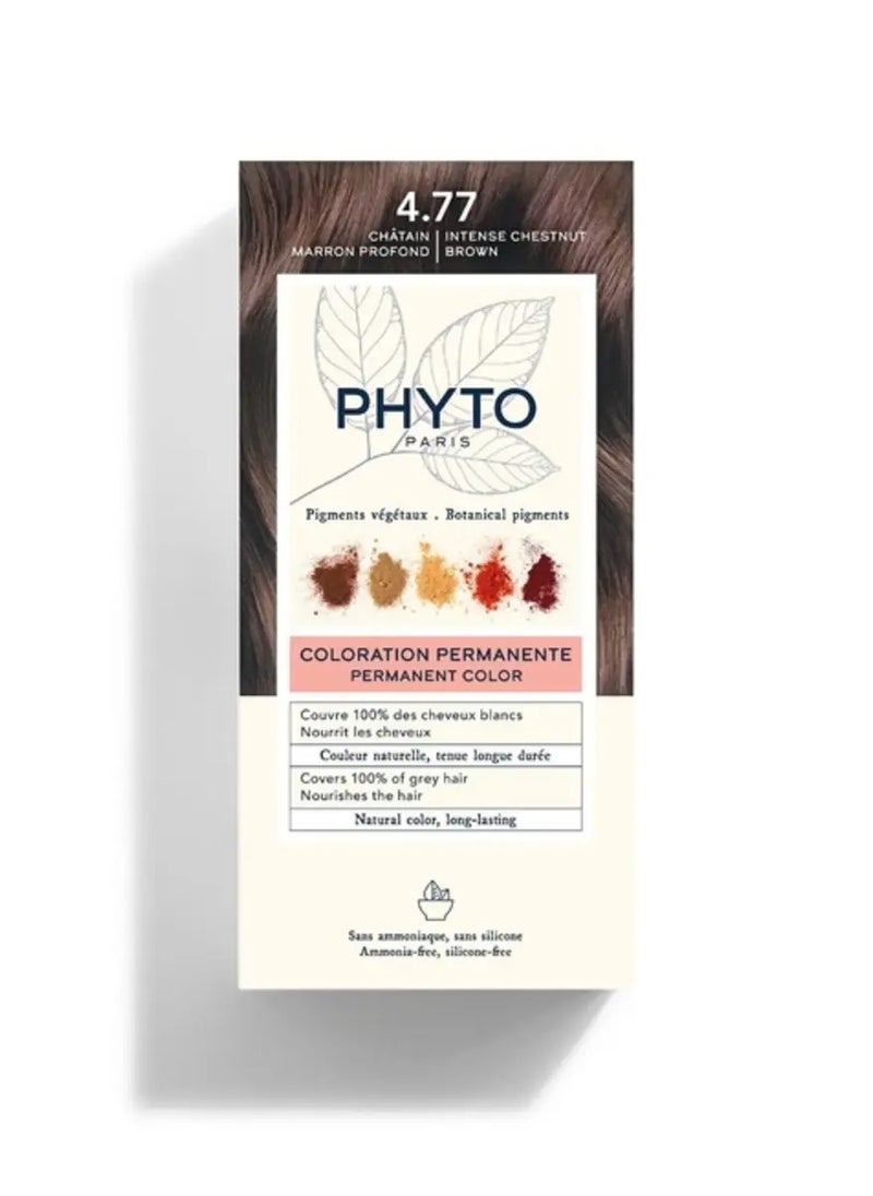 Phyto Paris Nourishing Permanent Hair Coloring Kit with Botanical Pigments 4.77 Intense Chestnut Brown 1 pack