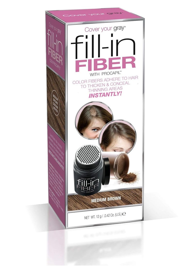 Cover Your Gray Pro Fill-In Fibers with Procapil - Medium Brown