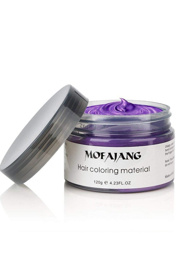 Hair Wax Dye Styling Cream Mud, Natural Hairstyle Color Pomade, Washable Temporary, Purple