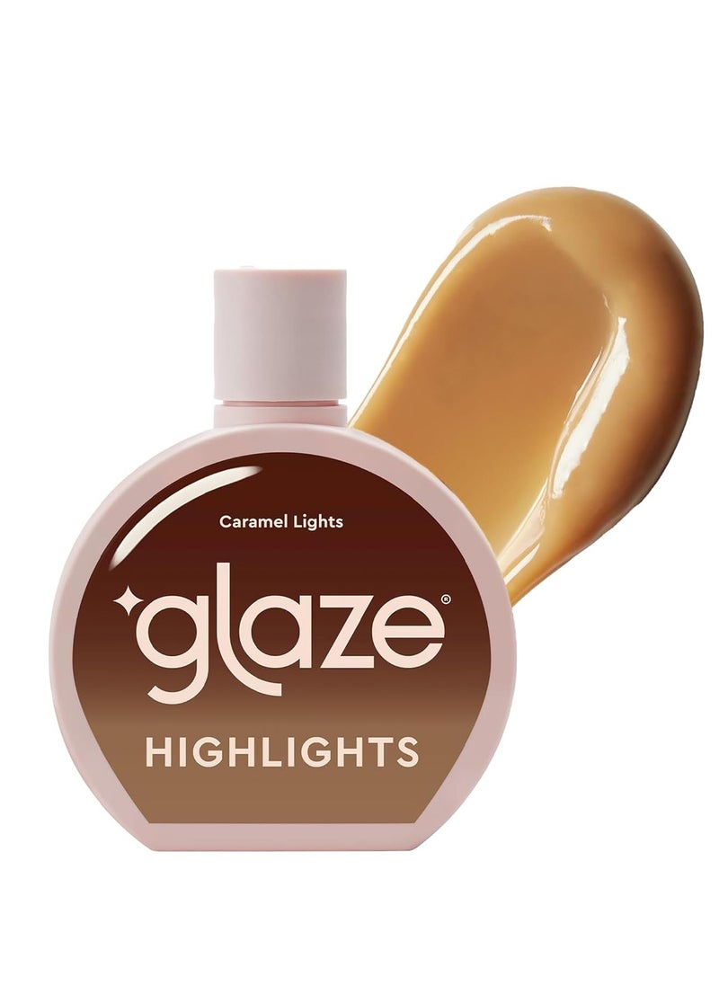 glaze Super Color Conditioning Gloss, Caramel Lights 6.4flo.oz (2-3 Hair Treatments) Award Winning Hair Gloss Treatment & Semi Permanent Hair Dye. No Mix Hair Mask Colorant with Results in 10 Minutes