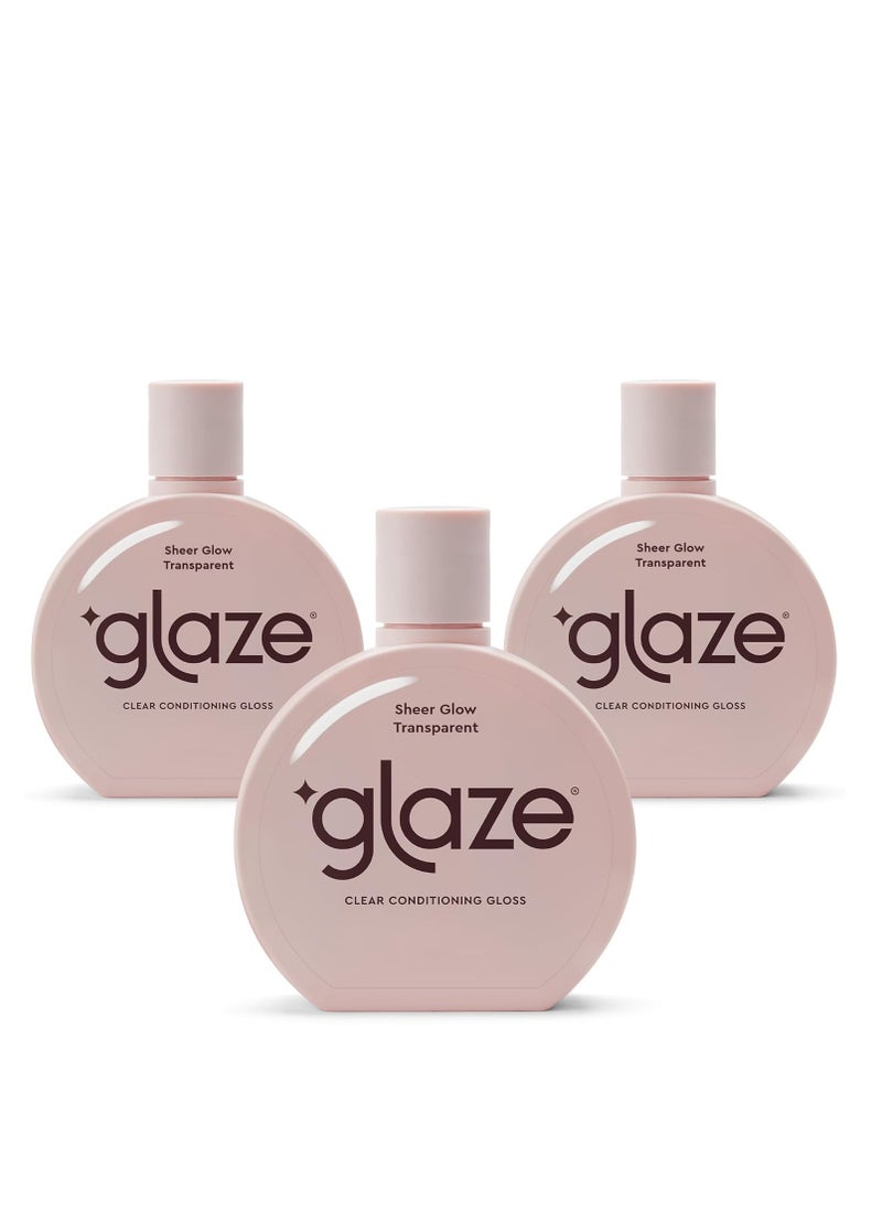 glaze Super Gloss Sheer Glow Clear Conditioning Hair Gloss 3 Pack – Smooths, Conditions, Repairs the Look of Damage & Adds Mirror Shine – 6.4 oz