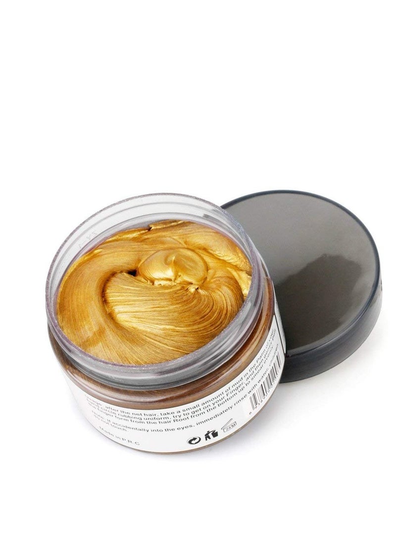 Orange Gold Instant Hair Coloring Wax, Temporary Hair Dye Pomade for Men & Women's Natural Hairstyles, Party, Cosplay - 4.23 oz