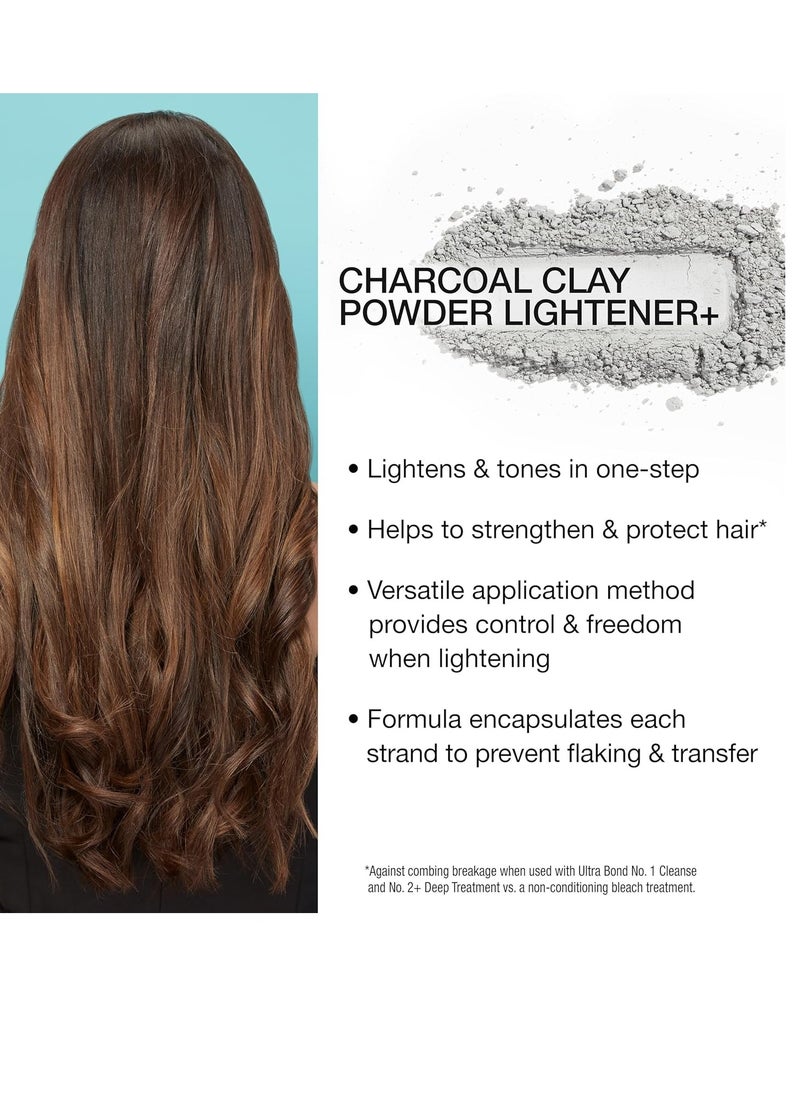 ULTRA BOND Charcoal Clay Powder Lightener with Built-in Bonding | Strengthens & Protects for Stronger & Shinier Hair | Lightens & Tones in One-Step