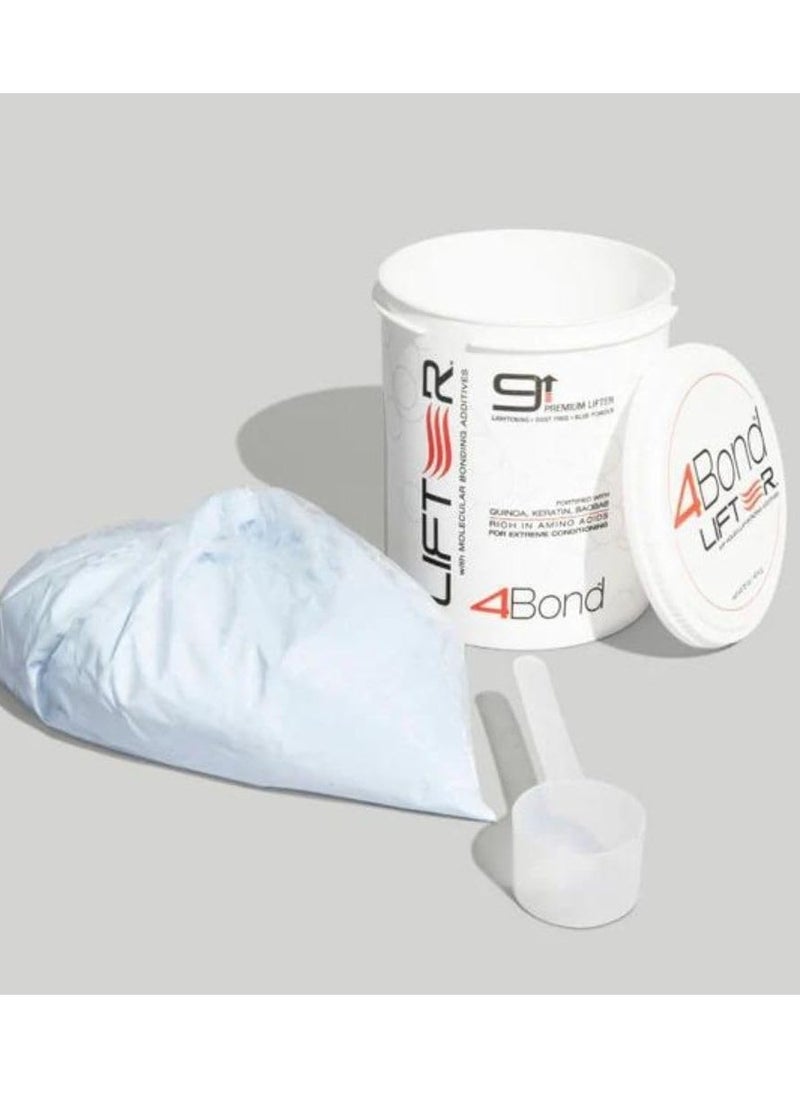 4BOND Premium Hair Bleach Powder Lightener | Blue Based Lightener | Up To 9 Levels Of Lift | Infused with Amino Acids, and Quinoa, Keratin and Baobab Proteins For Repairative Conditioning 16 Fl Oz