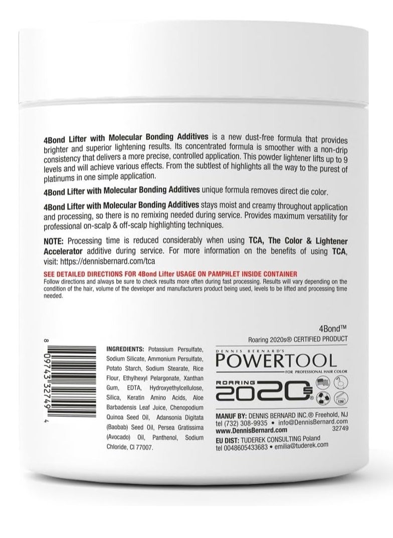 4BOND Premium Hair Bleach Powder Lightener | Blue Based Lightener | Up To 9 Levels Of Lift | Infused with Amino Acids, and Quinoa, Keratin and Baobab Proteins For Repairative Conditioning 16 Fl Oz