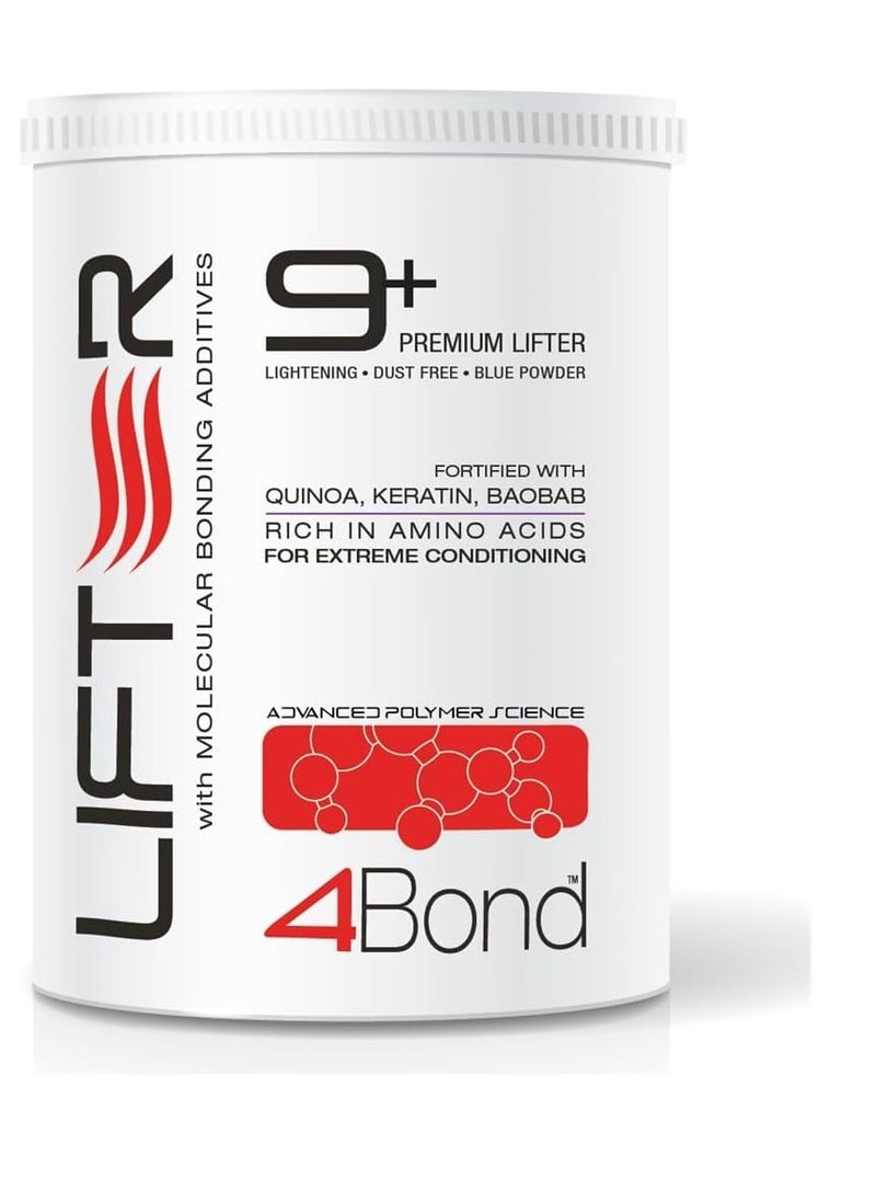4BOND Premium Hair Bleach Powder Lightener | Blue Based Lightener | Up To 9 Levels Of Lift | Infused with Amino Acids, and Quinoa, Keratin and Baobab Proteins For Repairative Conditioning 16 Fl Oz