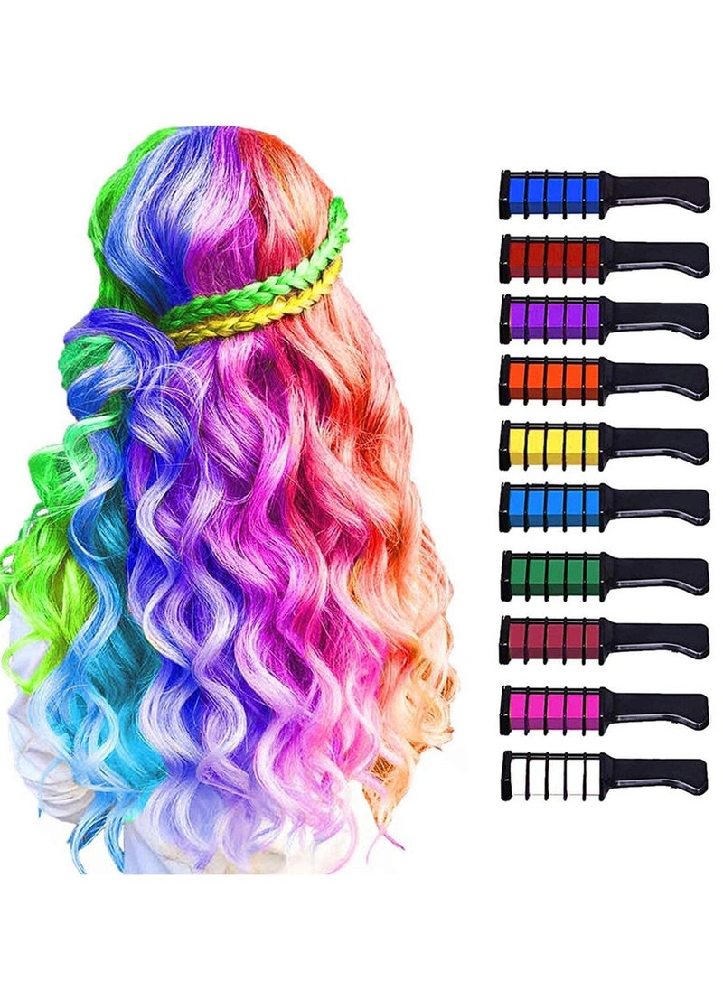 MSDADA 10 Color Hair Chalk for Girls - Hair Chalk Comb Kids Temporary Hair Color Dye - Teen Girl Gift Hair Stuff Accessories Makeup Kit Christmas Gifts Toys for Girls Age 6 7 8 9 10 11 12 13 Year Old