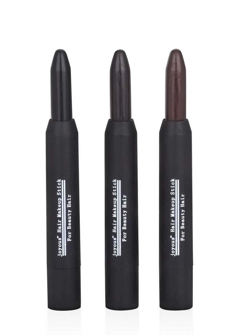 Professional Hair Chalk Temporary Hair Dye Non-toxic Hair Color Crayon Cover White Hair Color Patch (2packs-dark Brown-dark Brown)