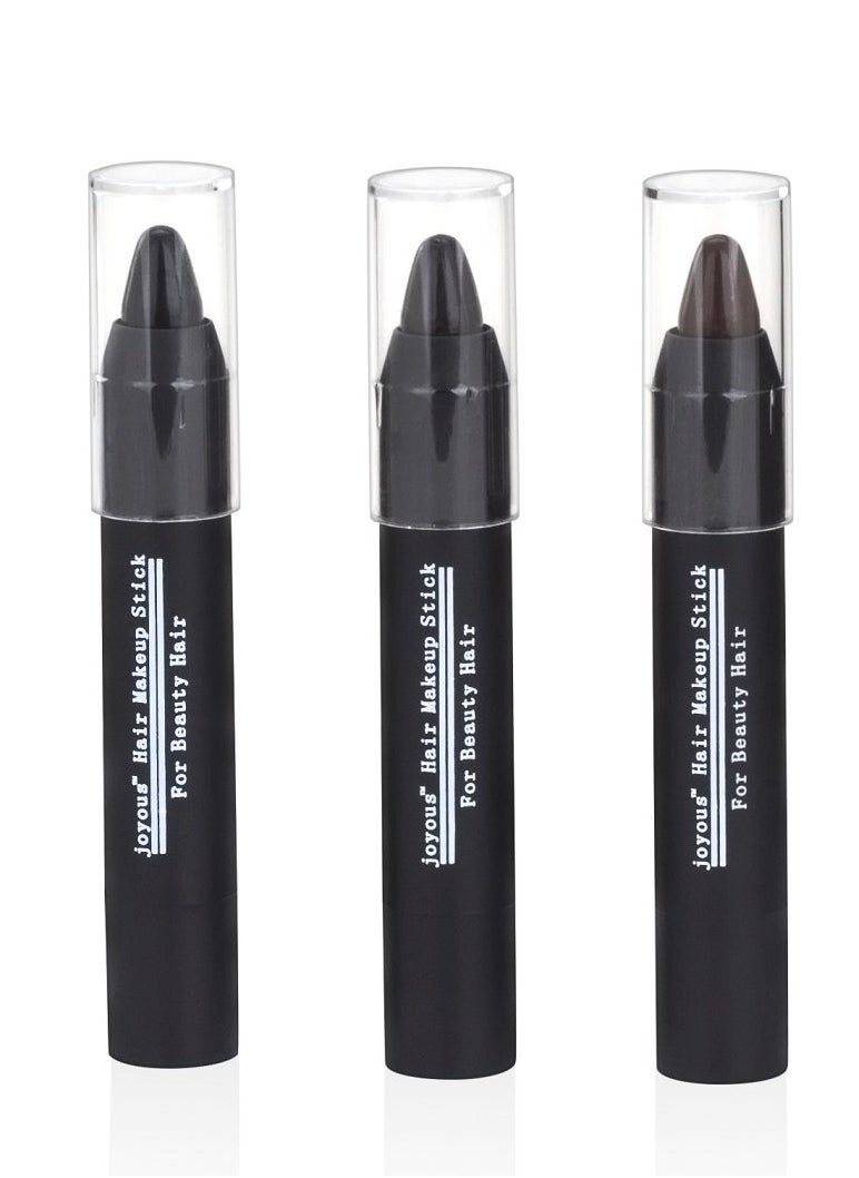 Professional Hair Chalk Temporary Hair Dye Non-toxic Hair Color Crayon Cover White Hair Color Patch (2packs-dark Brown-dark Brown)
