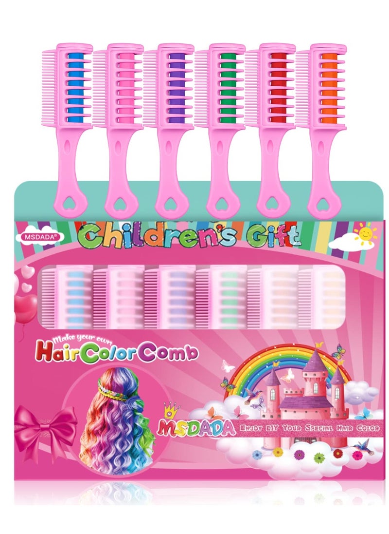 New Hair Chalk Comb for Girls and Kids with light hair, Washable Temporary Hair Color Dye for Kids Ages 5 6 7 8 9 10+ Birthday Party Gift Cosplay DIY, Christmas, New Year