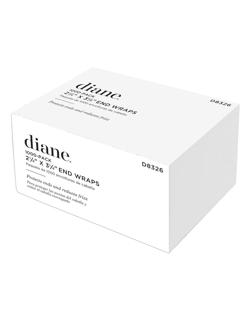 Diane End Wraps for Styling Hair in Salon or at Home 2.25 inch x 3.25 inch , White, 1000 Count(Pack of 1)