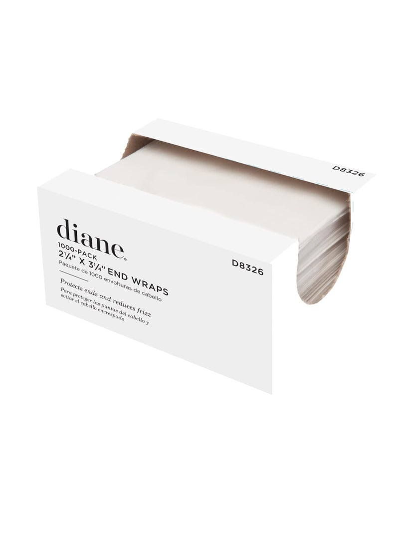 Diane End Wraps for Styling Hair in Salon or at Home 2.25 inch x 3.25 inch , White, 1000 Count(Pack of 1)