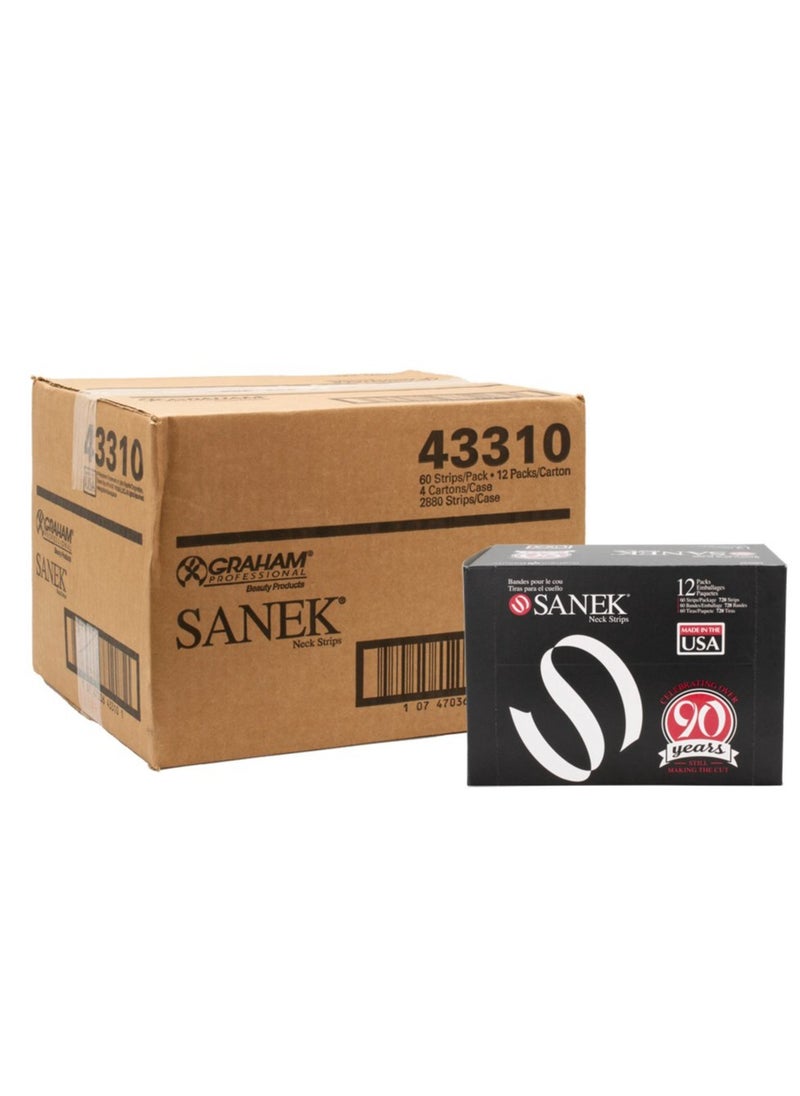 GRAHAM SANEK Salon Barber Stylist Neck Strips (12 Packs of 60) SD-43310 (4 Pack)