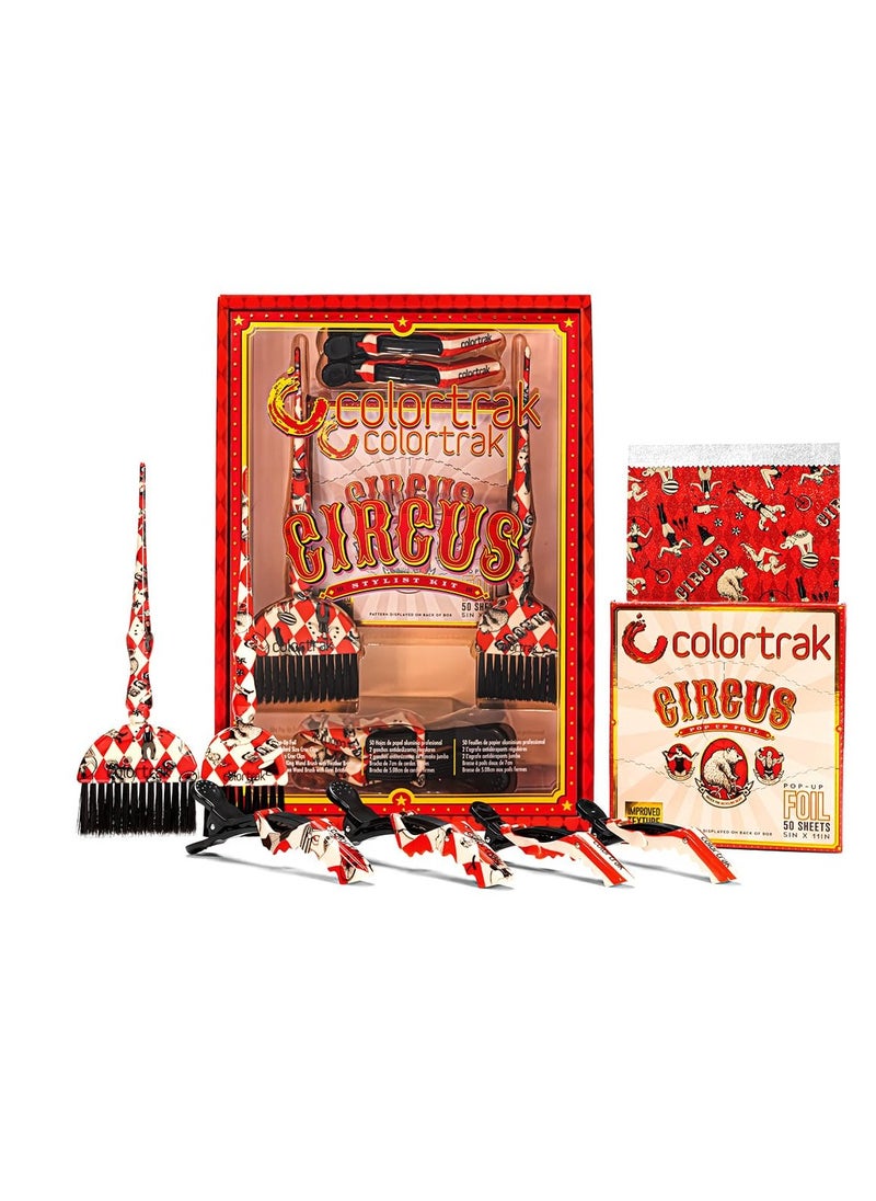 Colortrak Circus Collection Stylist Kit, Color Like a Pro with 50 Count Pop-Up foil, 2.75