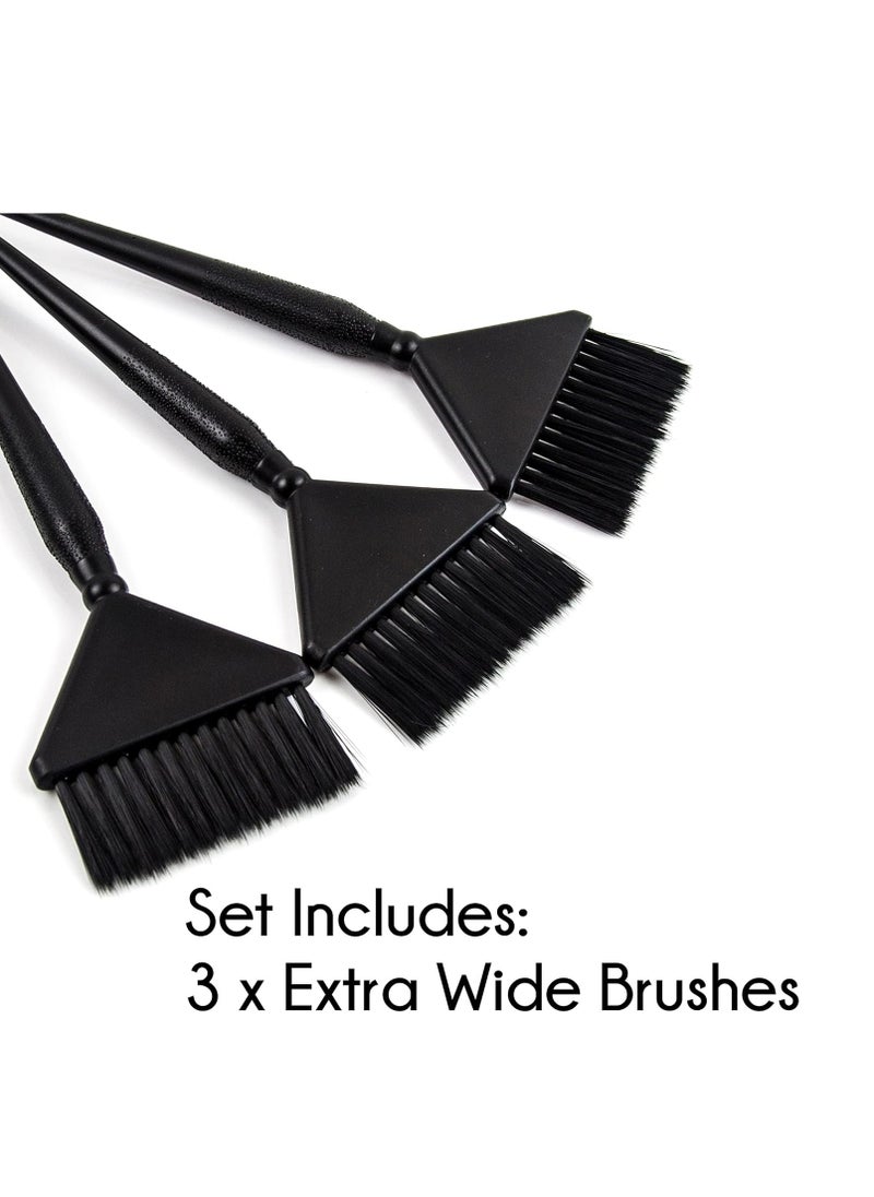 3 Extra Wide Hair Dye Brushes - Hair Color Brush Applicator Set - Hair Dye Brush Applicator - Hair Coloring Brush - Hair Root Touch Up Brush (Black)