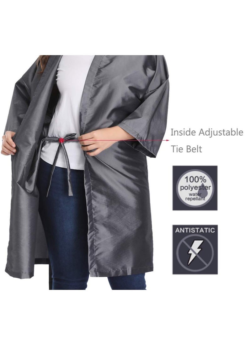 PERFEHAIR Salon Client Gown Cape, Pack of 4, Hairdressing Robes Smock for Hair Stylist to Hair Cutting, Hair Coloring, Makeup-Grey