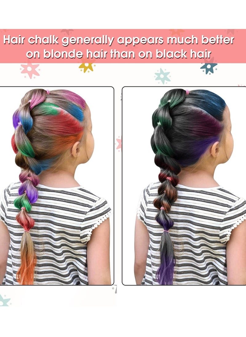 New Hair Chalk Comb for Girls Kids, Washable Temporary Hair Color Dye for Kids Ages 5 6 7 8 9 10+ Birthday Party Gift Cosplay DIY, Easter(Pink,Purple,Blue,Green,Red,Yellow,White,Black)