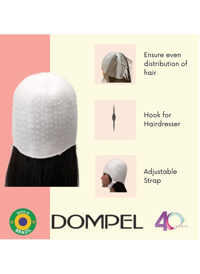 Dompel Silicone Highlight Hair Cap | Reusable Professional Silicone Cap with Needle | Special for Hair Dyeing | Model 233 CA