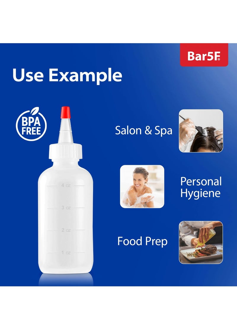 Soft Squeeze Hair Applicator Bottle for Hair Treatment, Scalp Oil, Root, Color, 4 Ounce Translucent with Measuring Scale and Cap, BPA Free, 2 Pack