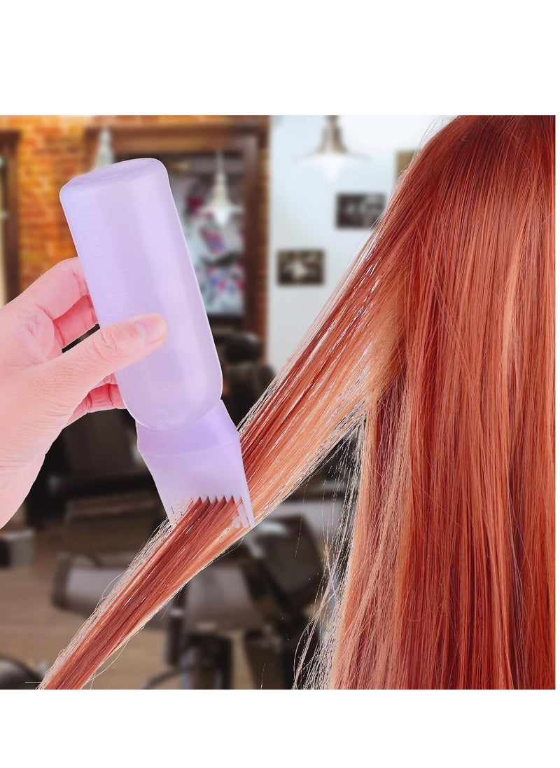 WLLHYF Root Comb Applicator Bottle 6 Ounce Hair Oil Applicator 1 Pack Applicator Bottle Brush with Graduated Scale Hair Root Comb Color Applicator for Hair Dye