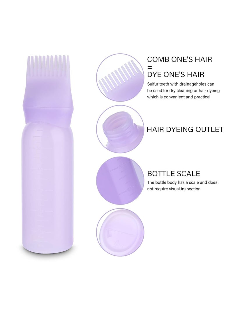 WLLHYF Root Comb Applicator Bottle 6 Ounce Hair Oil Applicator 1 Pack Applicator Bottle Brush with Graduated Scale Hair Root Comb Color Applicator for Hair Dye