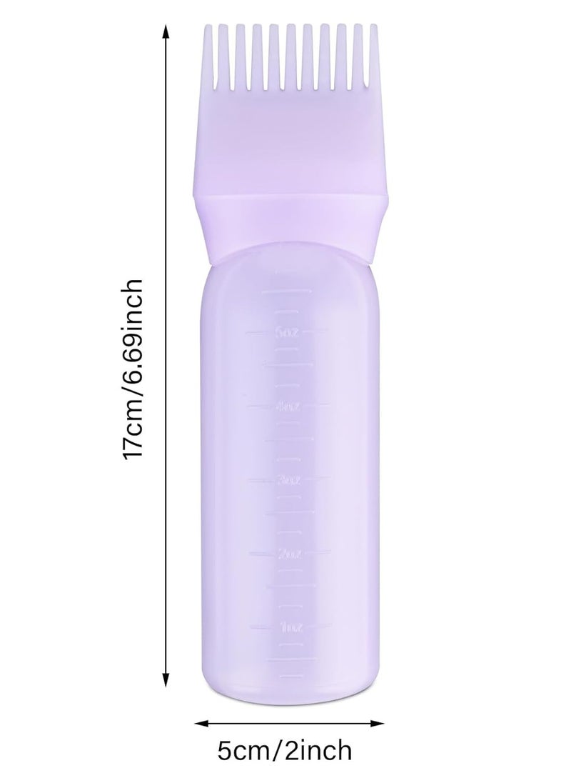 WLLHYF Root Comb Applicator Bottle 6 Ounce Hair Oil Applicator 1 Pack Applicator Bottle Brush with Graduated Scale Hair Root Comb Color Applicator for Hair Dye