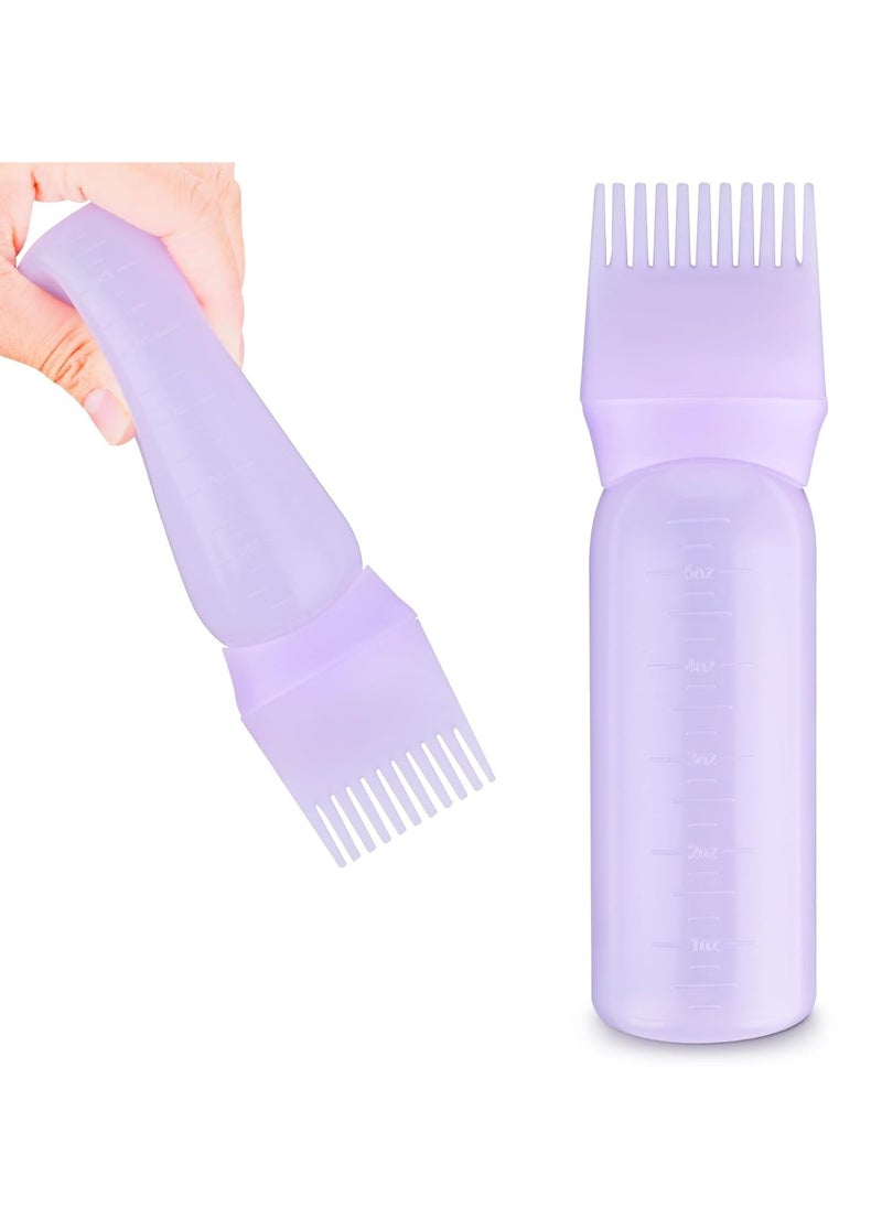 WLLHYF Root Comb Applicator Bottle 6 Ounce Hair Oil Applicator 1 Pack Applicator Bottle Brush with Graduated Scale Hair Root Comb Color Applicator for Hair Dye