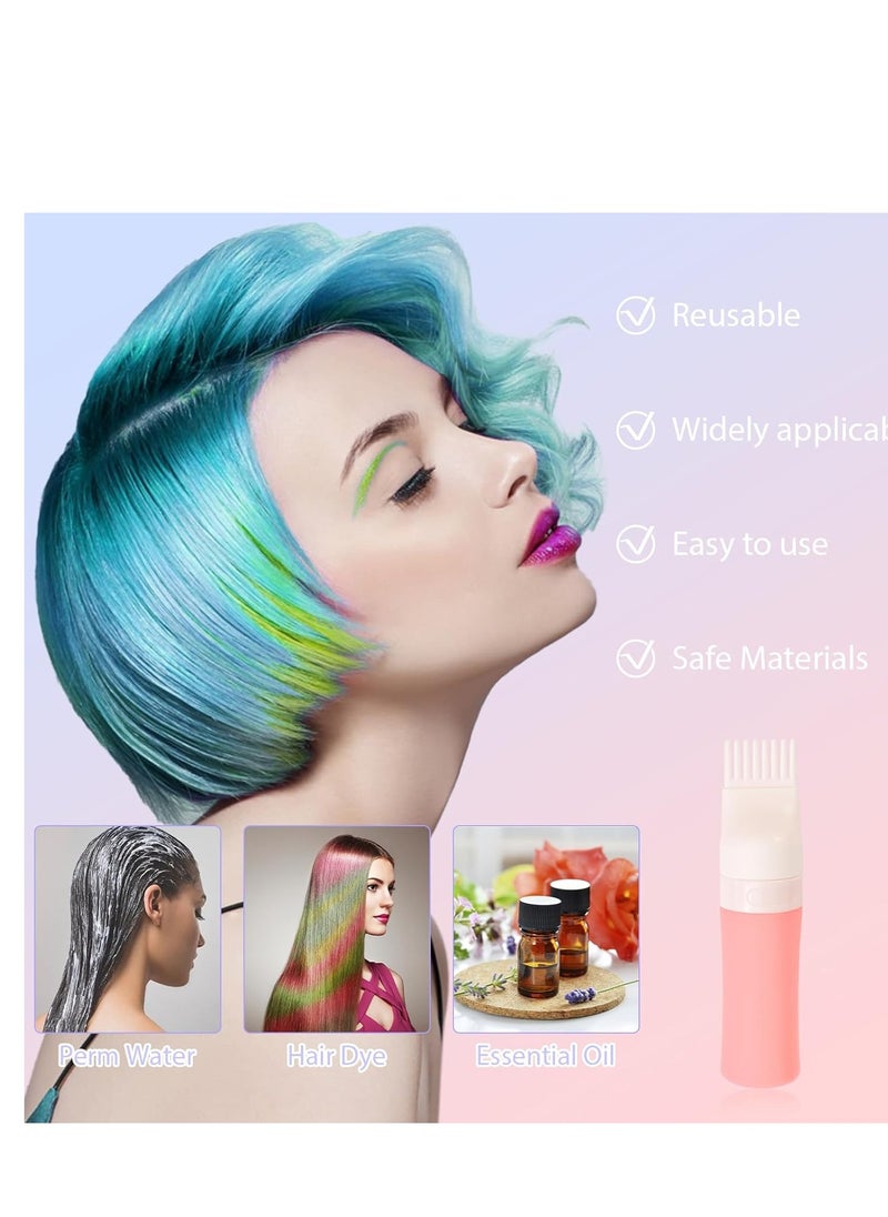 DUAIU Hair Oil Applicator with 2PCS Hair Scalp Massager, Silicone Root Comb Applicator Bottle and Silicone Shampoo Brush Set, Scalp Scrubber Hair Oil Bottle for Hair Dye and Hair Care