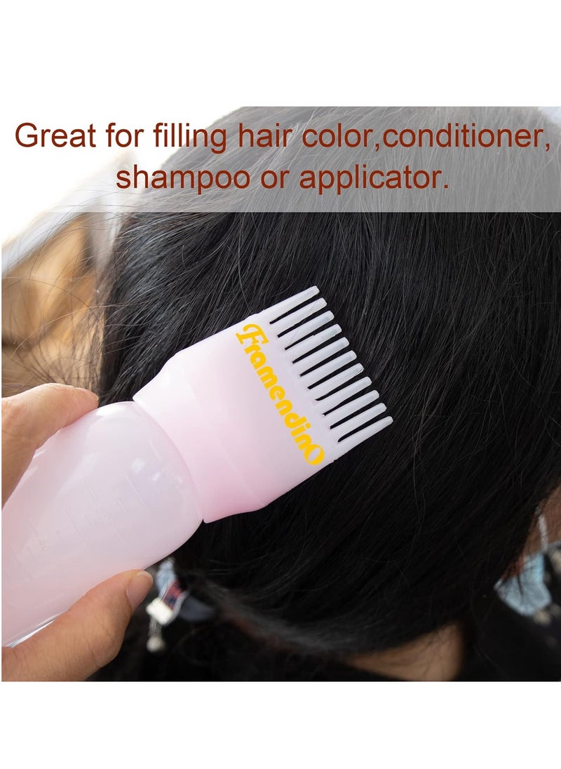 Framendino, 3 Pack Applicator Bottle Hair Dye Bottle Root Applicator Comb with Graduated Scale for Salon Hair Coloring Dyeing