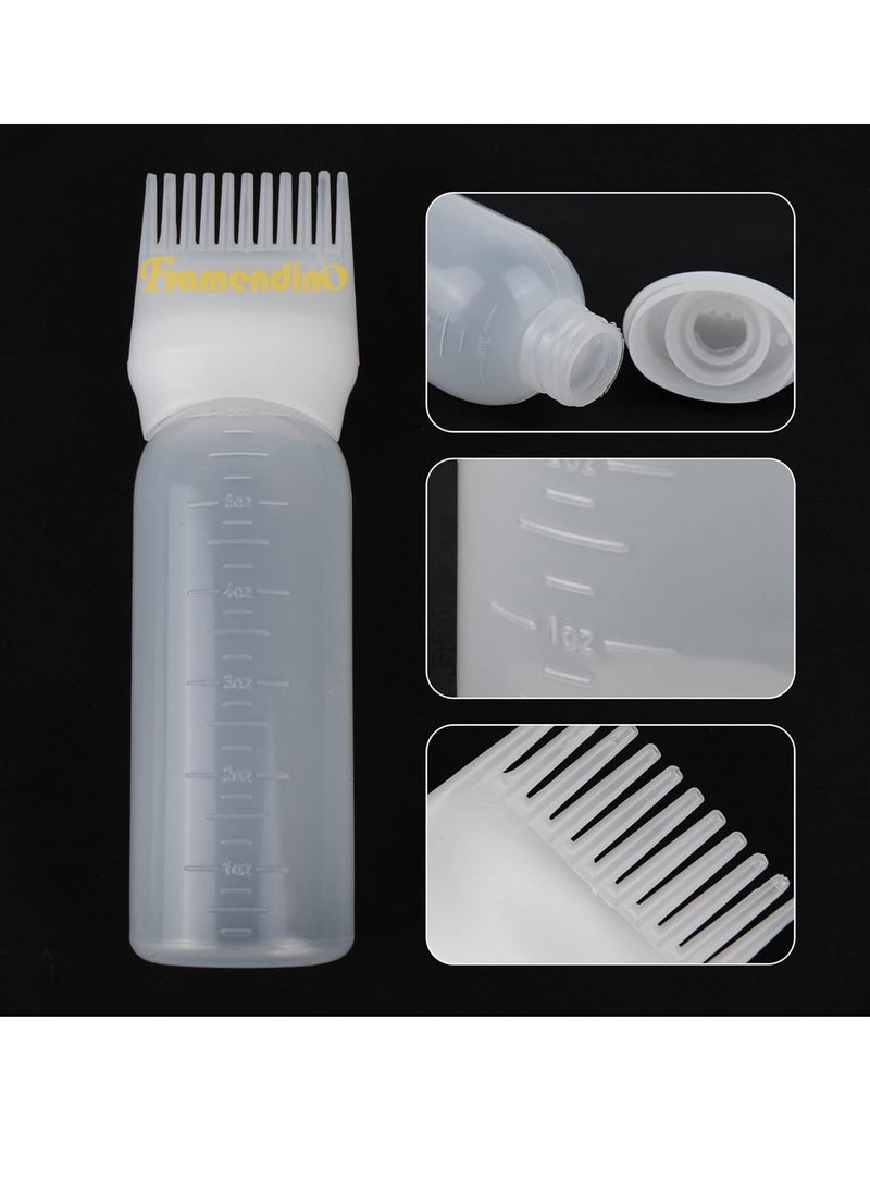 Framendino, 3 Pack Applicator Bottle Hair Dye Bottle Root Applicator Comb with Graduated Scale for Salon Hair Coloring Dyeing