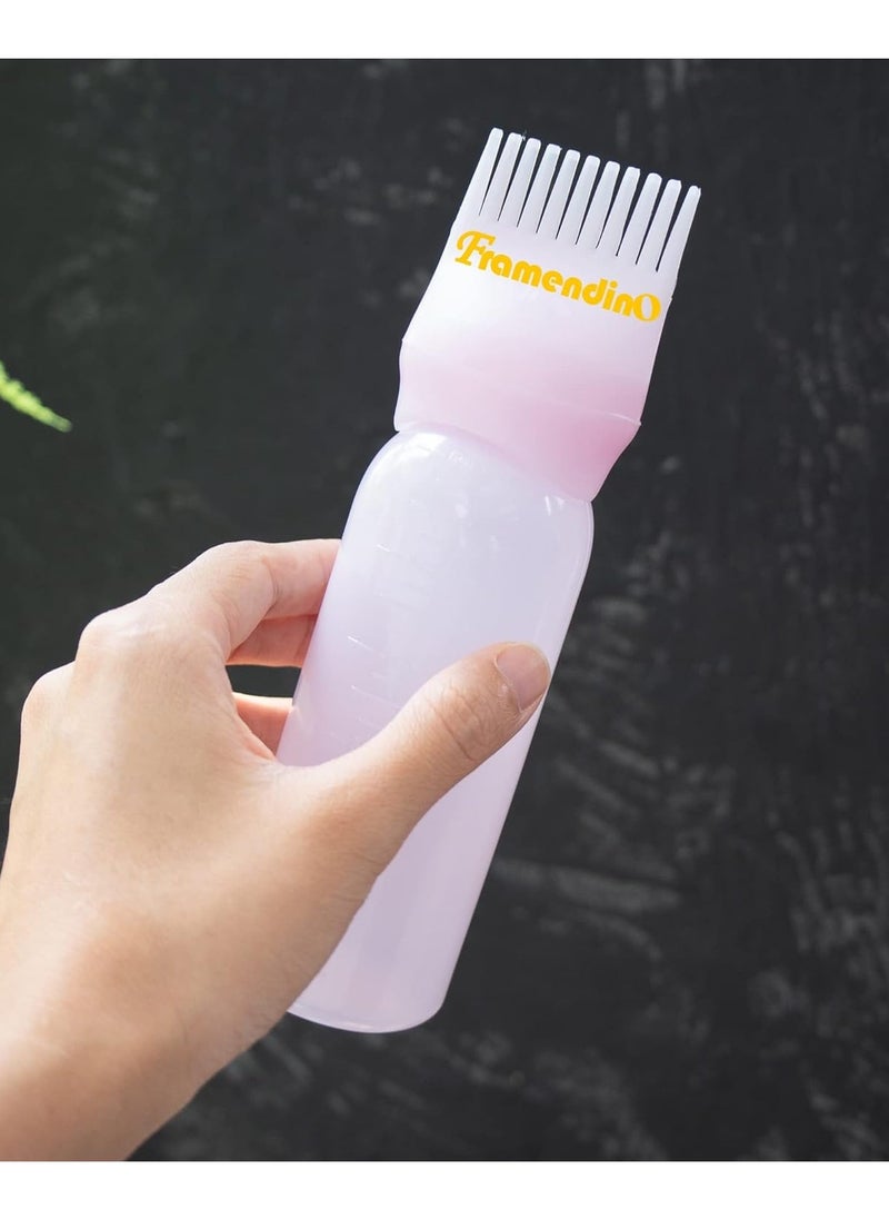 Framendino, 3 Pack Applicator Bottle Hair Dye Bottle Root Applicator Comb with Graduated Scale for Salon Hair Coloring Dyeing